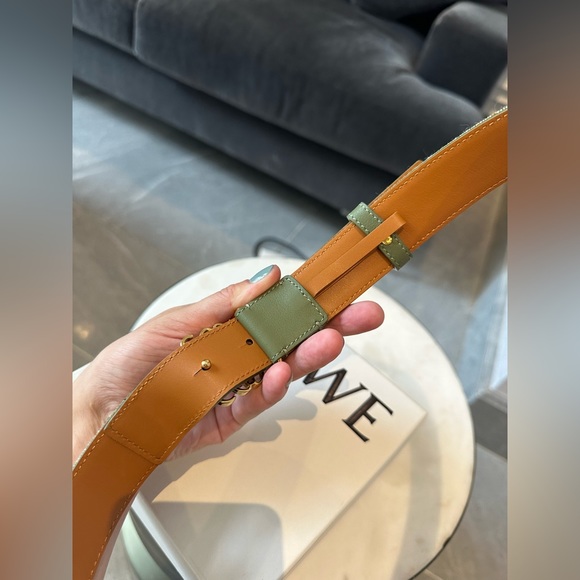 Loewe Canvas Belt Anagram Green Cotton-Blend and Leather Size 85 or EUR 36 - Picture 10 of 13